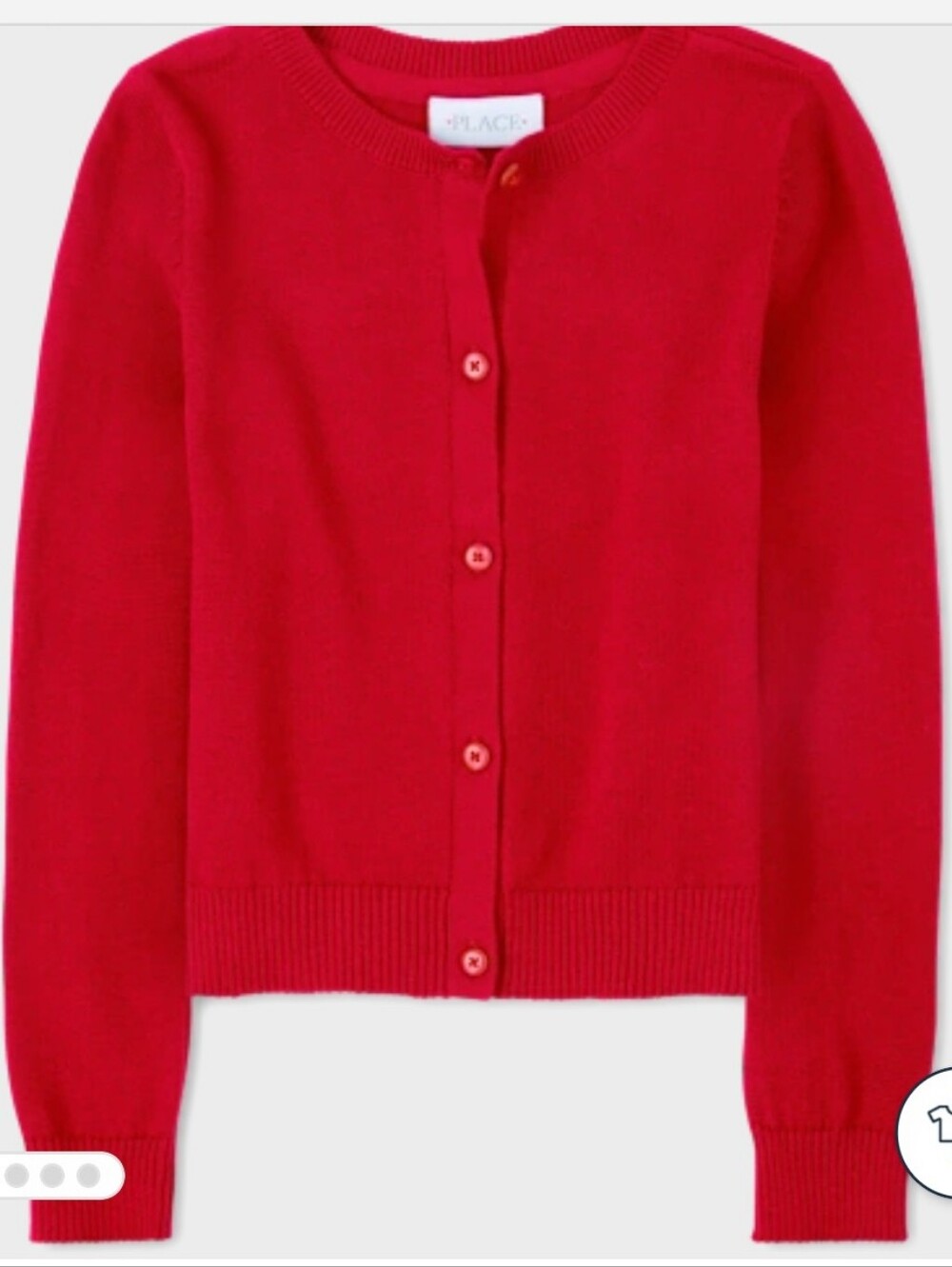 Ruby Red Button-Front Girl's Cardigan Sweater